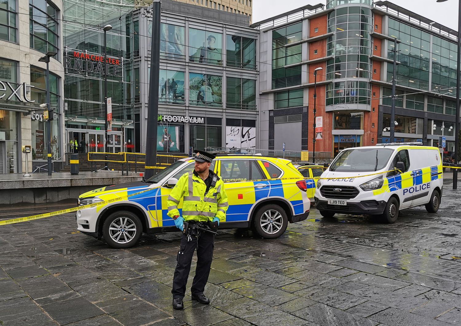 Il luogo dell'attacco con coltello a Manchester
