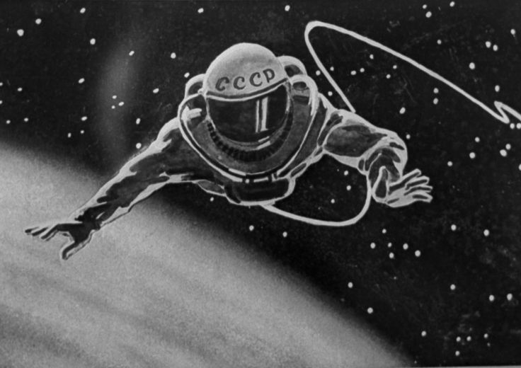Un'illustrazione dell'impresa di Alexei Leonov