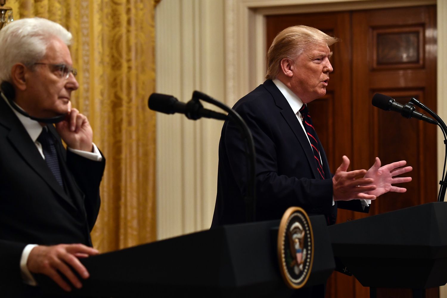 Sergio Mattarella e Donald Trump