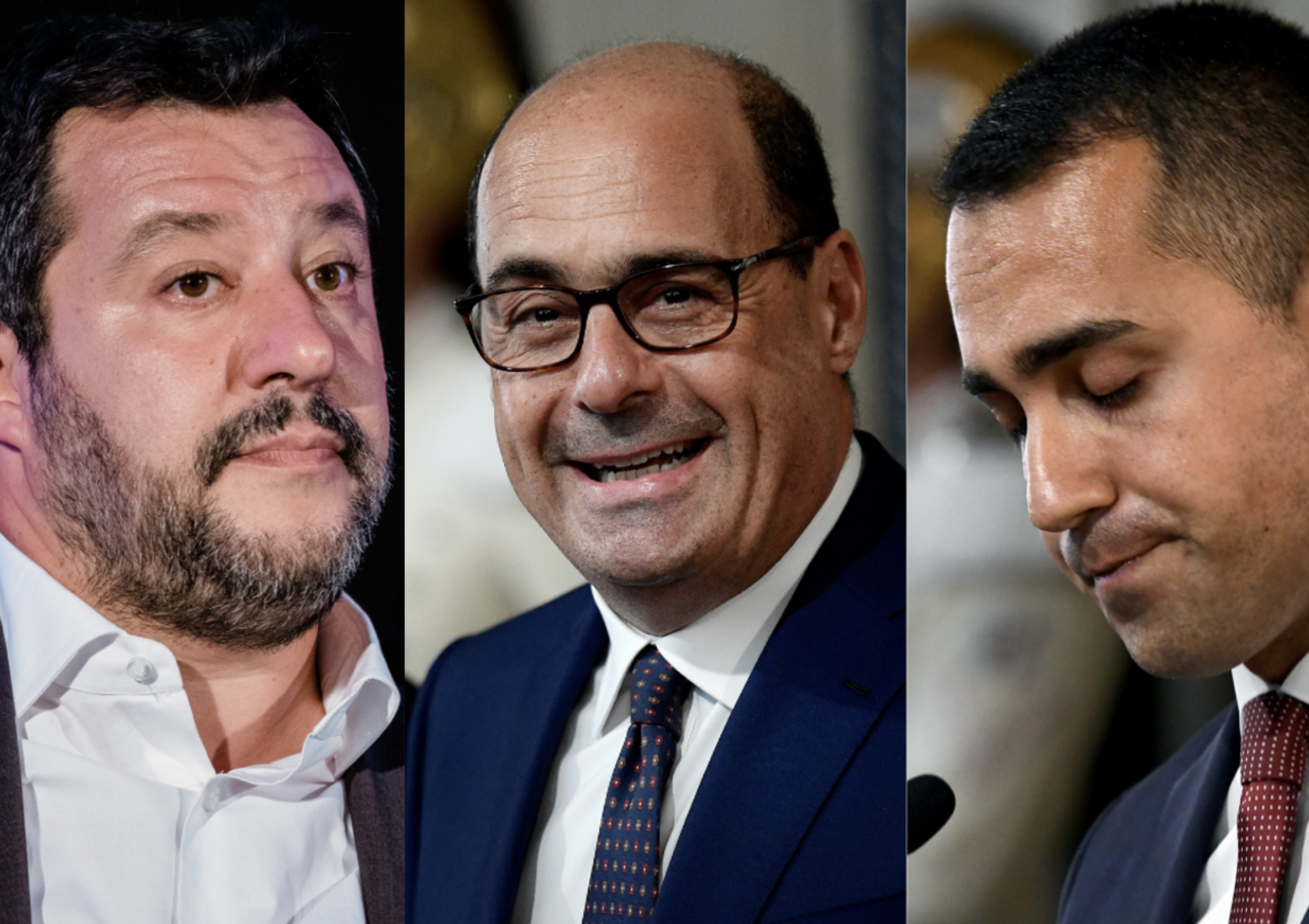 Matteo Salvini, Nicola Zingaretti e Luigi Di Maio