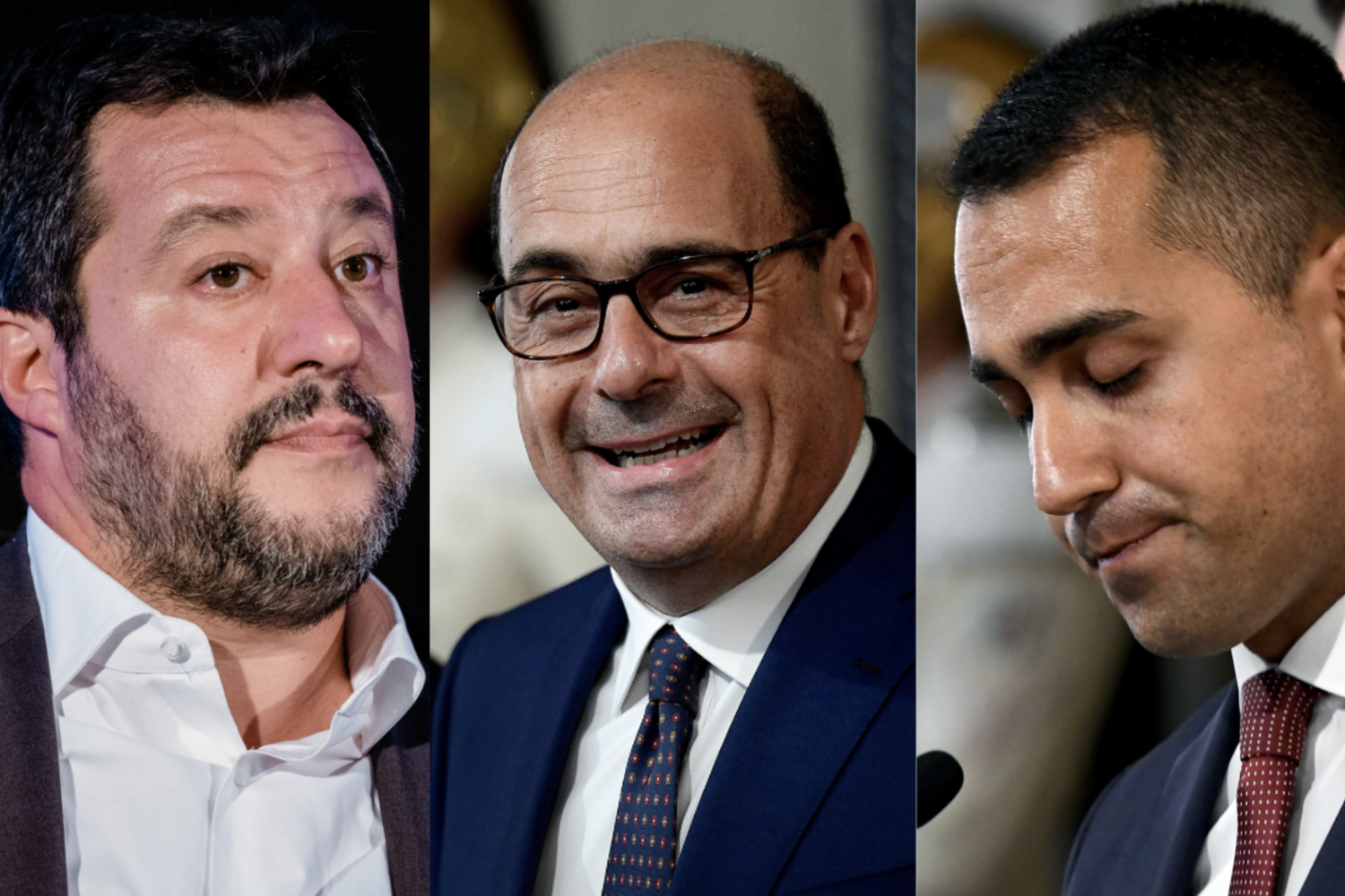 Matteo Salvini, Nicola Zingaretti e Luigi Di Maio