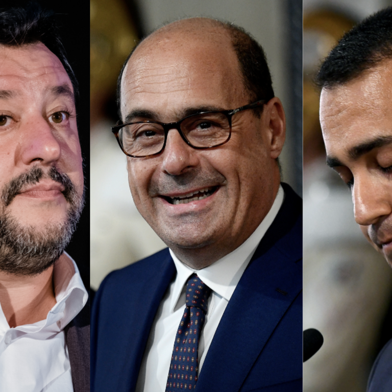 Matteo Salvini, Nicola Zingaretti e Luigi Di Maio