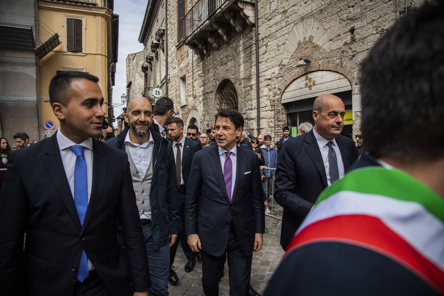 Giuseppe Conte, Luigi Di Maio e Nicola Zingaretti