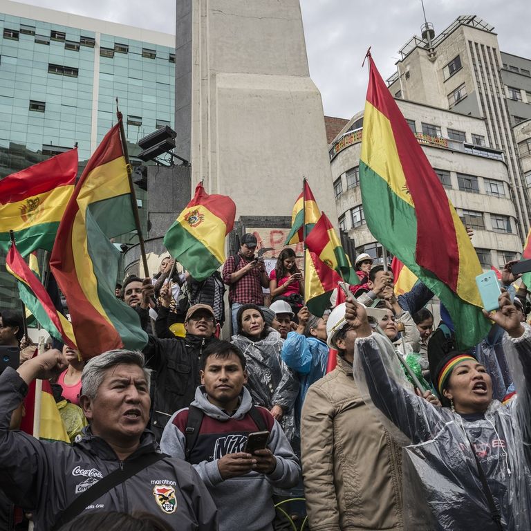 Una manifestazione a La Paz
