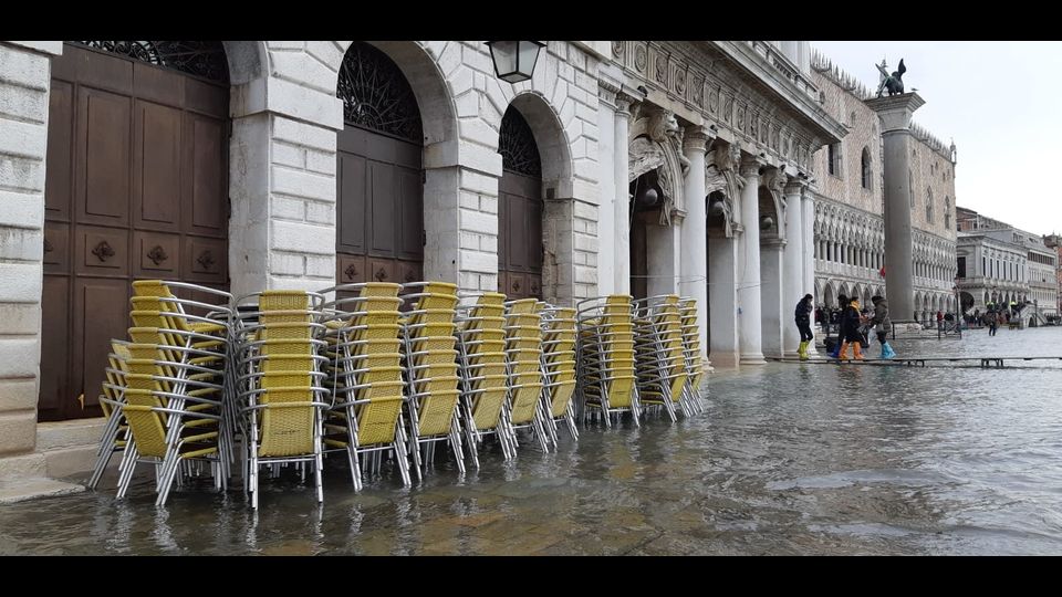 L'acqua alta in piazza San Marco, Venezia
