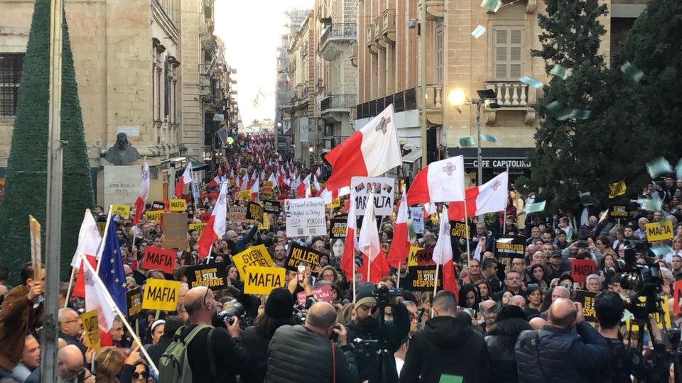 Manifestazione a Malta per chiedere giustizia e verit&agrave;&nbsp;&nbsp;