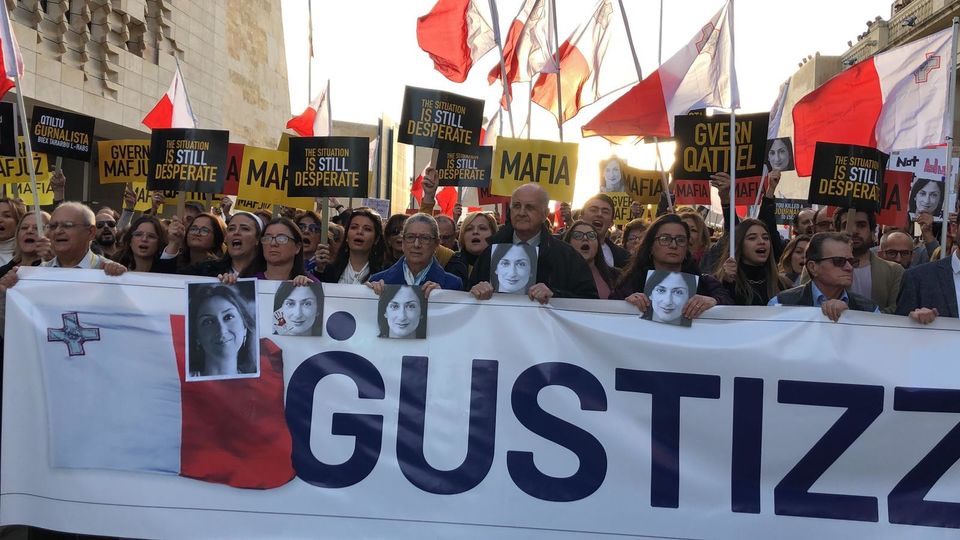 Manifestazione a Malta per chiedere giustizia e verit&agrave;&nbsp;&nbsp;