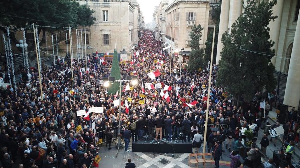 Manifestazione a Malta per chiedere giustizia e verit&agrave;&nbsp;