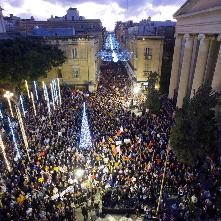 Manifestazione a Malta per chiedere giustizia e verit&agrave;&nbsp;&nbsp;