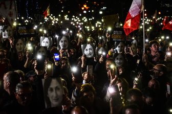 Le proteste in piazza a La Valletta, Malta