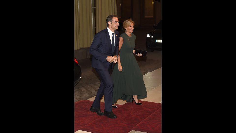 Kyriakos Mitsotakis, primo ministro greco, con la moglie Mareva Grabowski&nbsp;