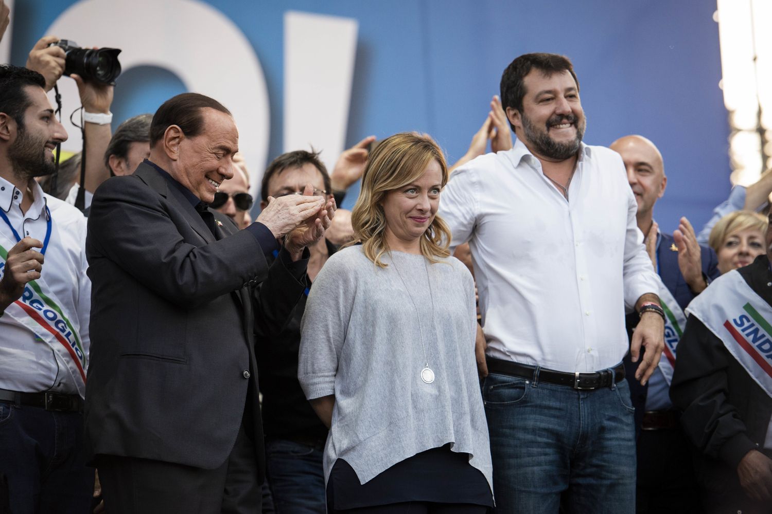 Matteo Salvini, Giorgia Meloni e Silvio Berlusconi
