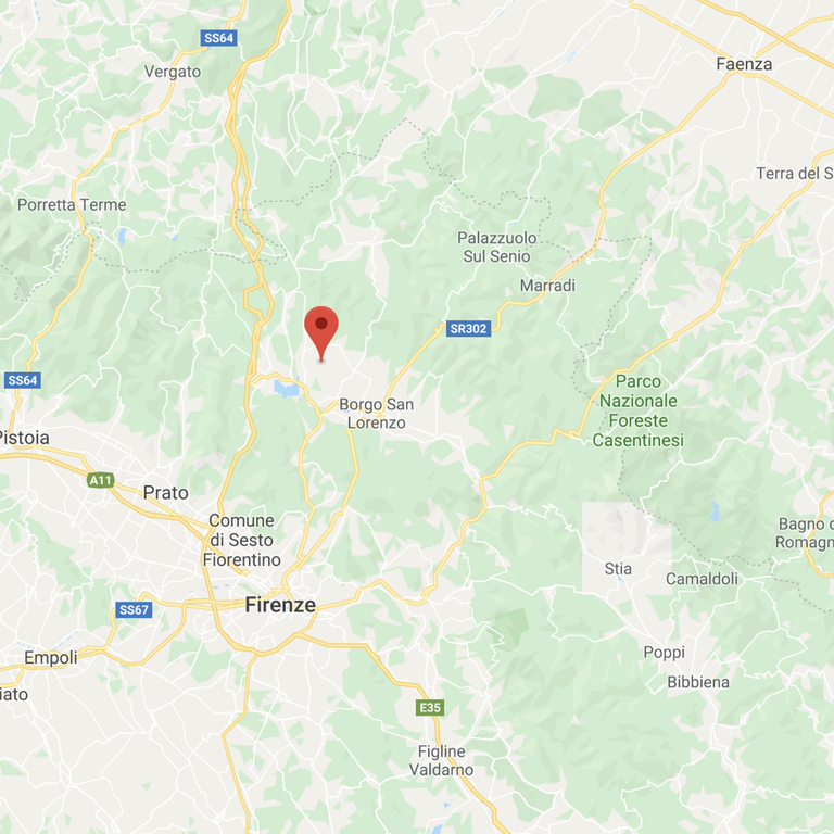 La zona della scossa nel Fiorentino