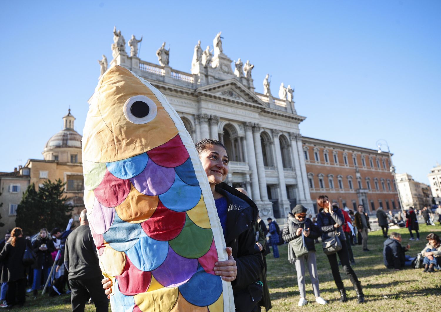 La manifestazione delle Sardine in piazza San Giovanni