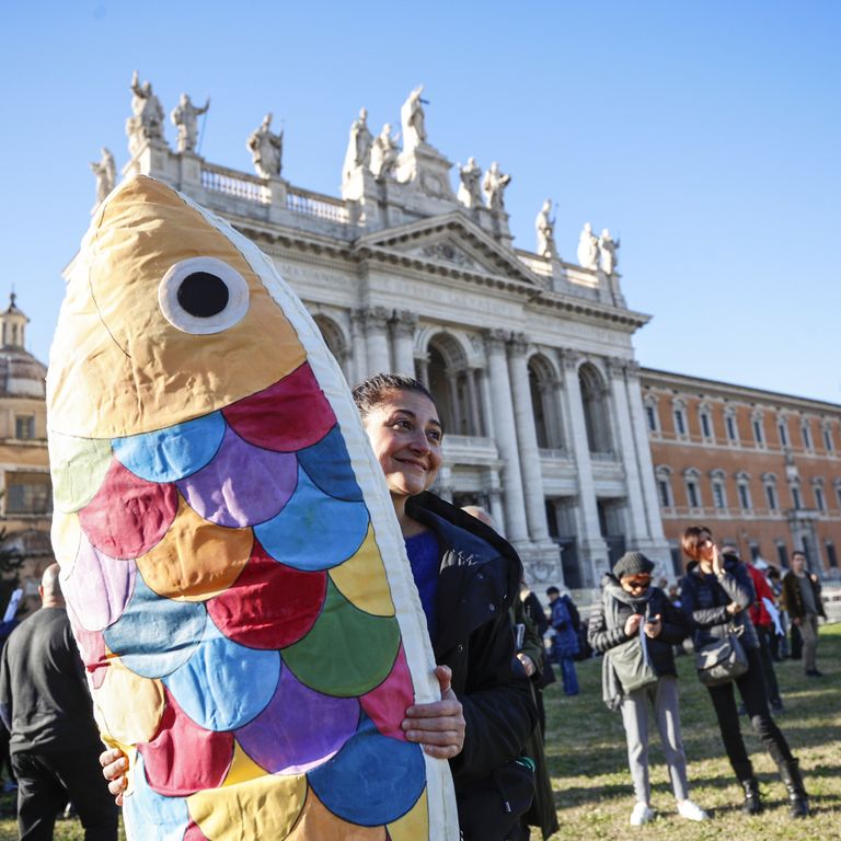 La manifestazione delle Sardine in piazza San Giovanni