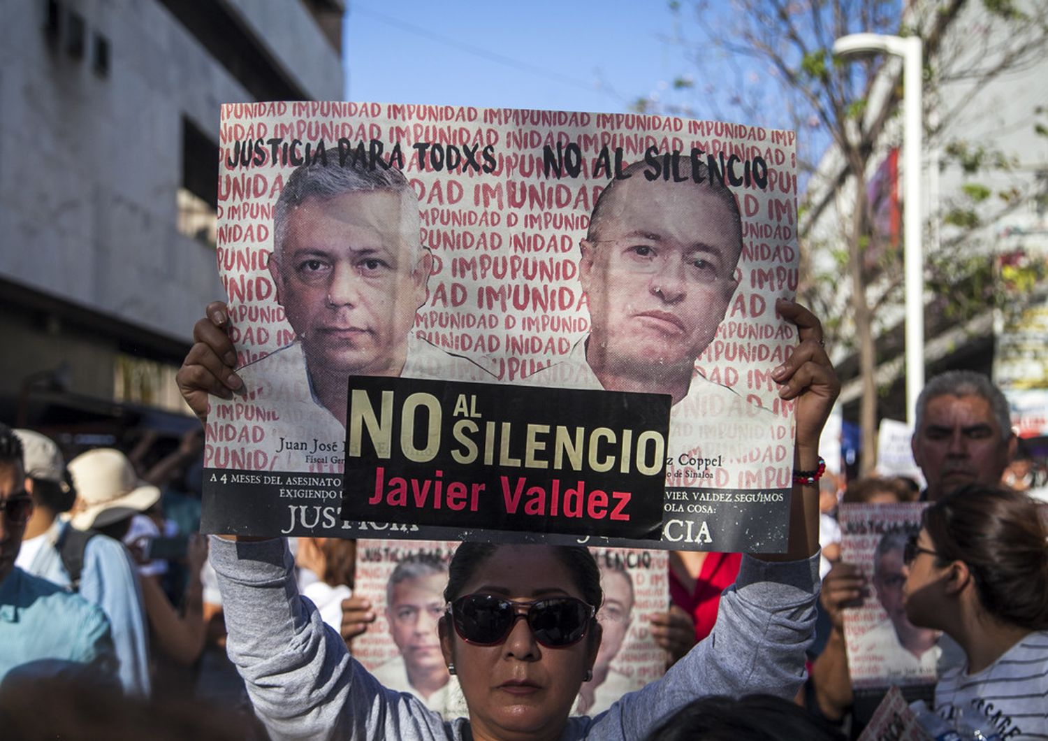 Una manifestazione per l'uccisione di un giornalista in Messico