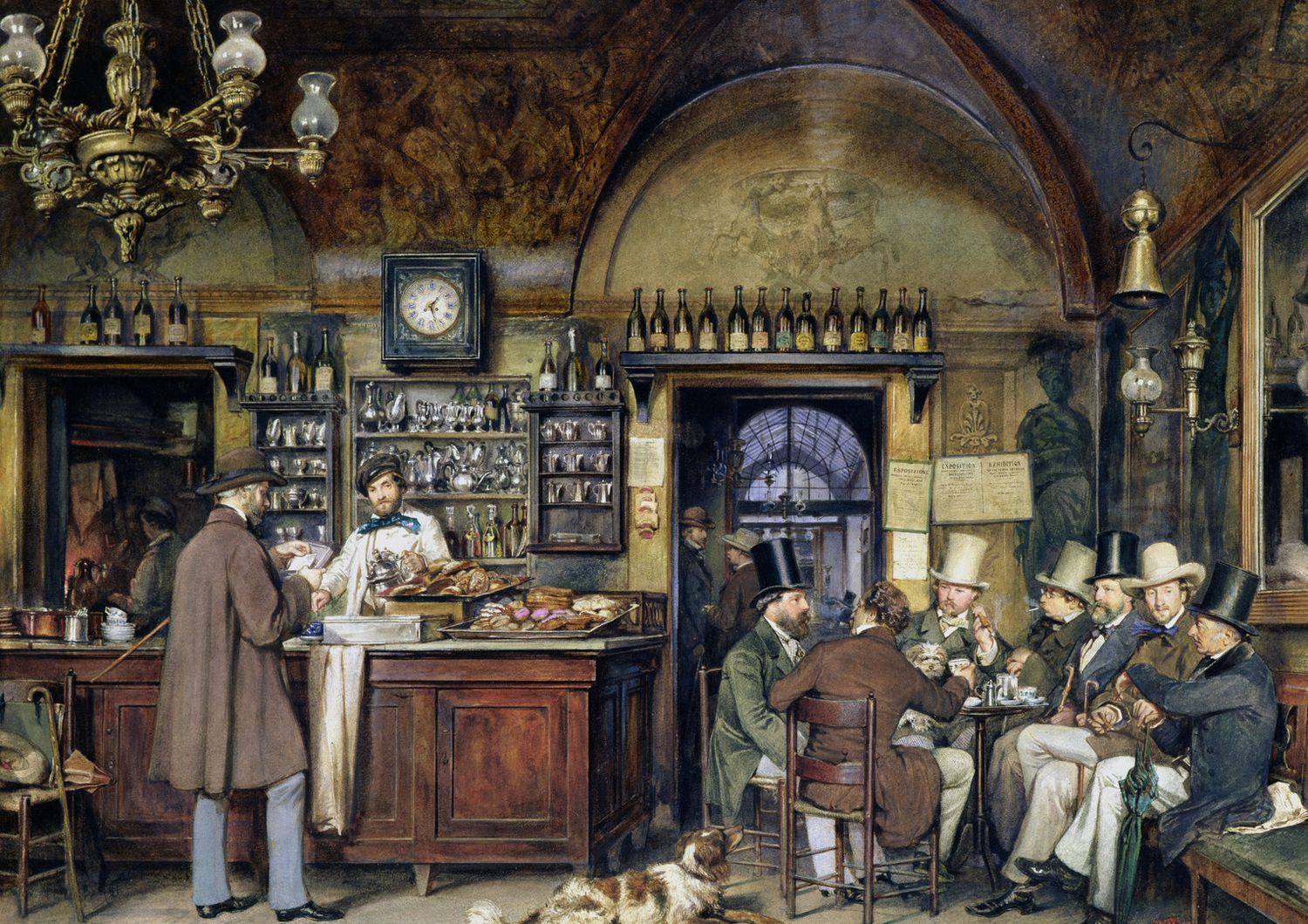 Artisti al caff&egrave; Greco di Roma, Ludwig Passini, 1856