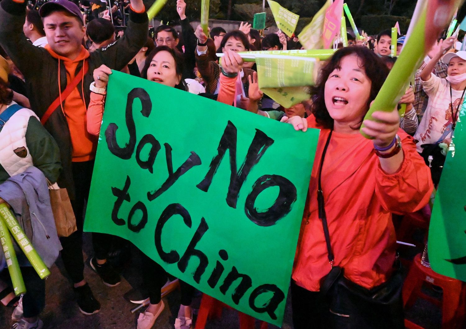Sostenitori di Tsai Ing-Wen a Taiwan