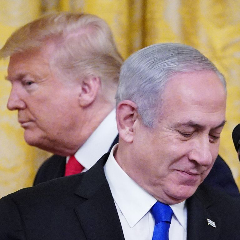 Donald Trump e&nbsp;Benjamin&nbsp;Netanyahu