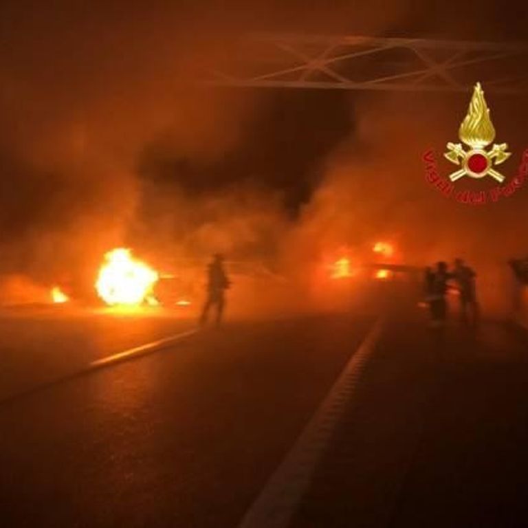 assalto portavalori fiamme A1