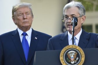 Donald Trump e Jerome Powell&nbsp;