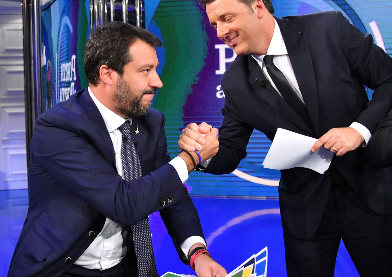 Salvini e Renzi a Porta a Porta