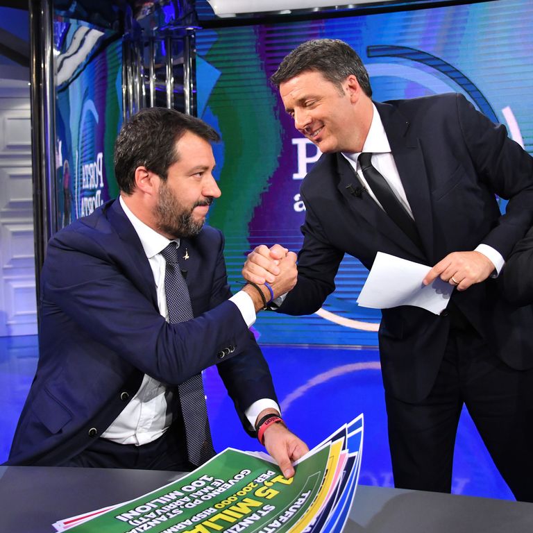 Salvini e Renzi a Porta a Porta