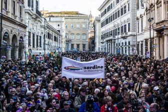 La manifestazione delle Sardine a Roma