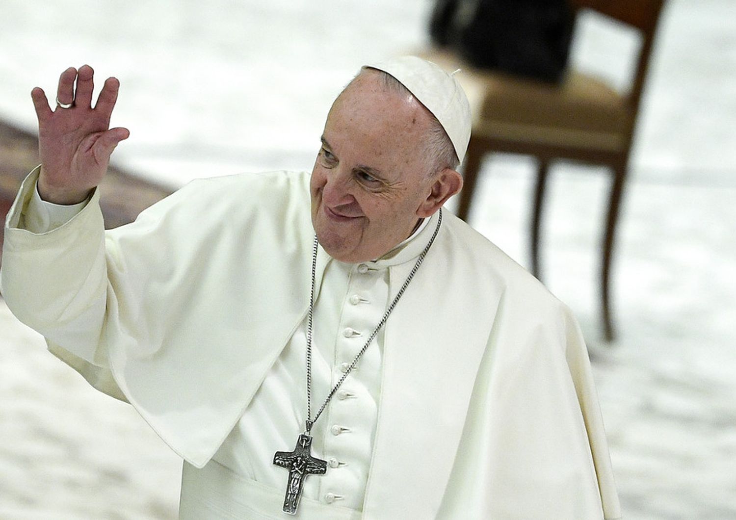 &nbsp;Papa Francesco durante l'udienza generale di mercoled&igrave; scorso