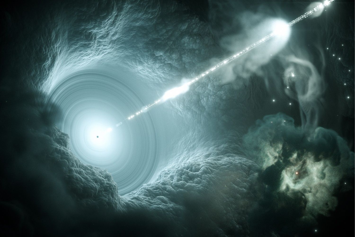 Rappresentazione artistica di un blazar