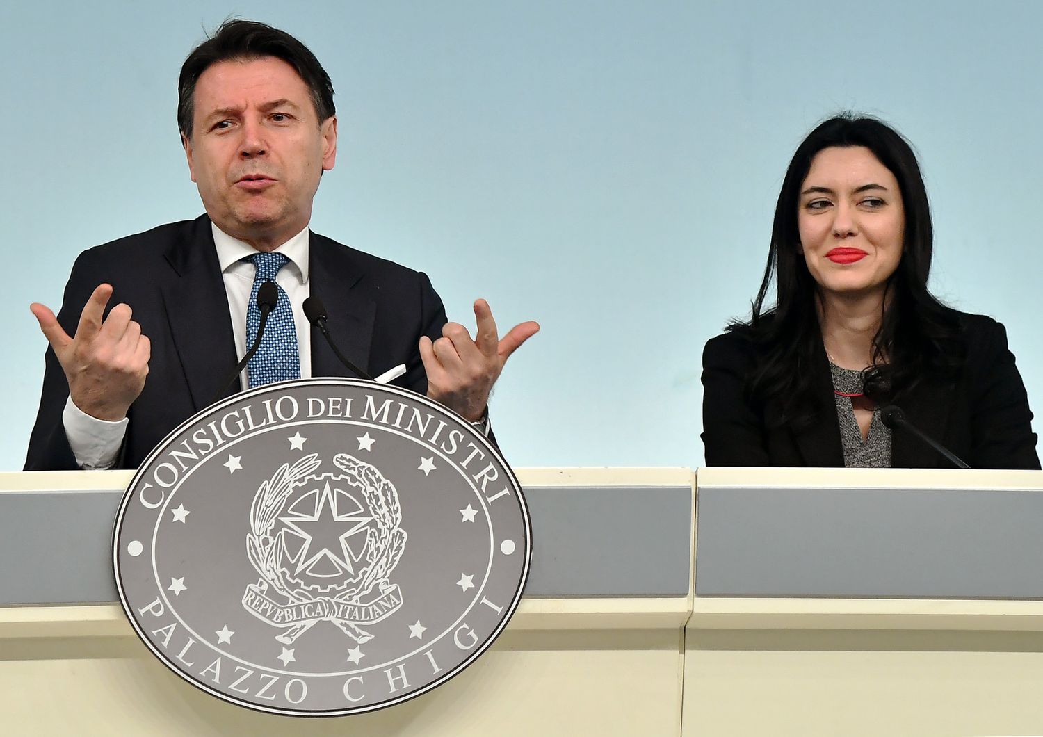 Giuseppe Conte e Lucia Azzolina&nbsp;