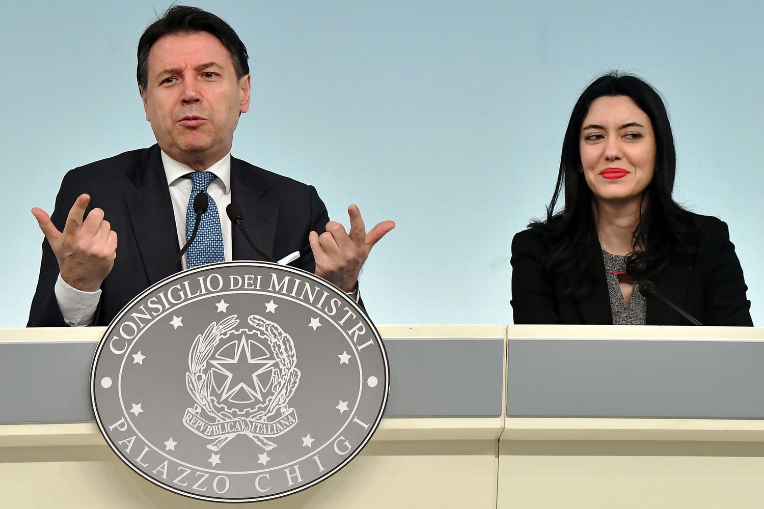 Giuseppe Conte e Lucia Azzolina&nbsp;