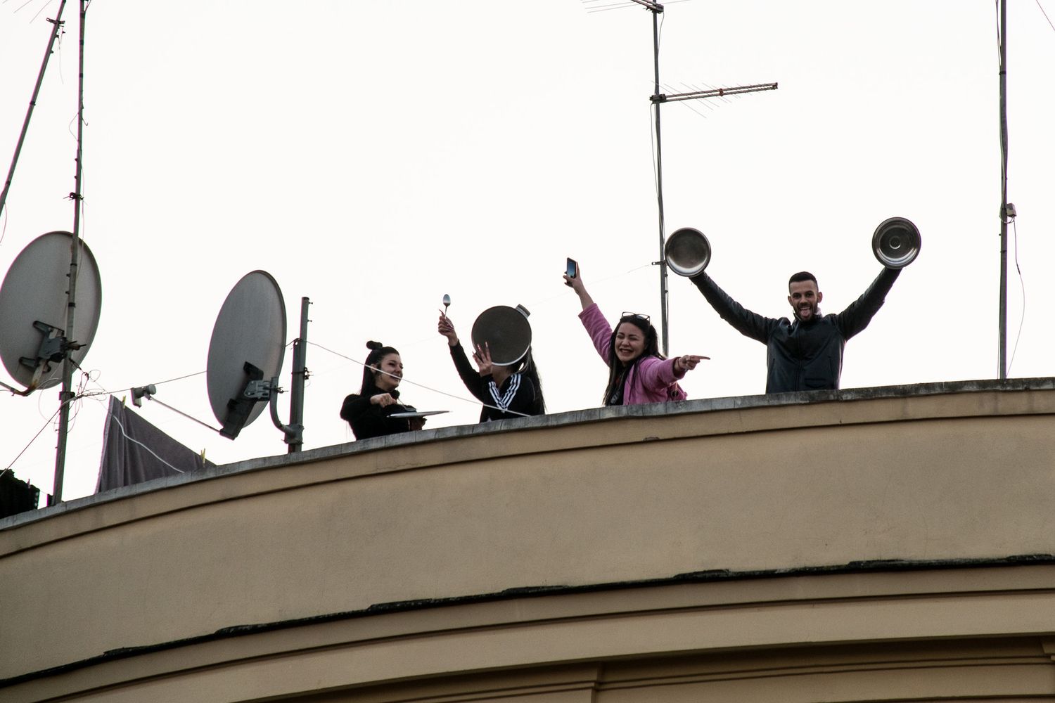 Il flash-mob in balcone