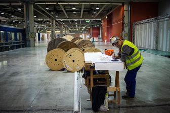 I lavori per la realizzazione dell'ospedale alla fiera di Milano