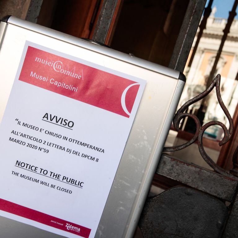 Un museo chiuso per una direttiva del governo per far fronte all'emergenza coronavirus