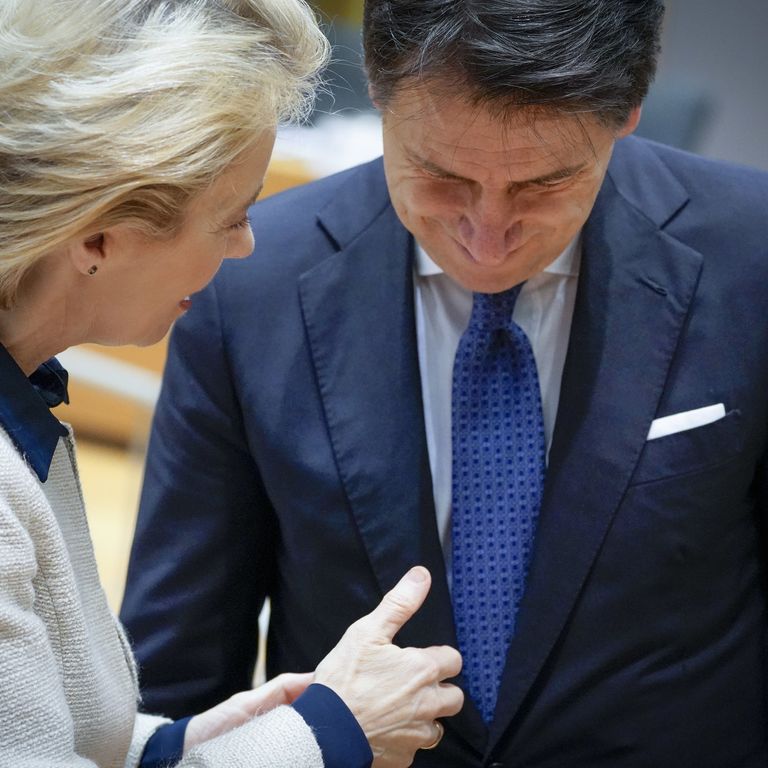 Giuseppe Conte e Ursula von der Leyen