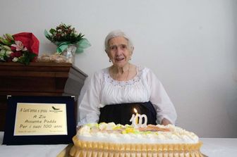 &nbsp;Assunta Podda il giorno in cui ha festeggiato 100 anni