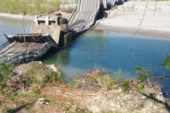 Il ponte crollato ad Albiano