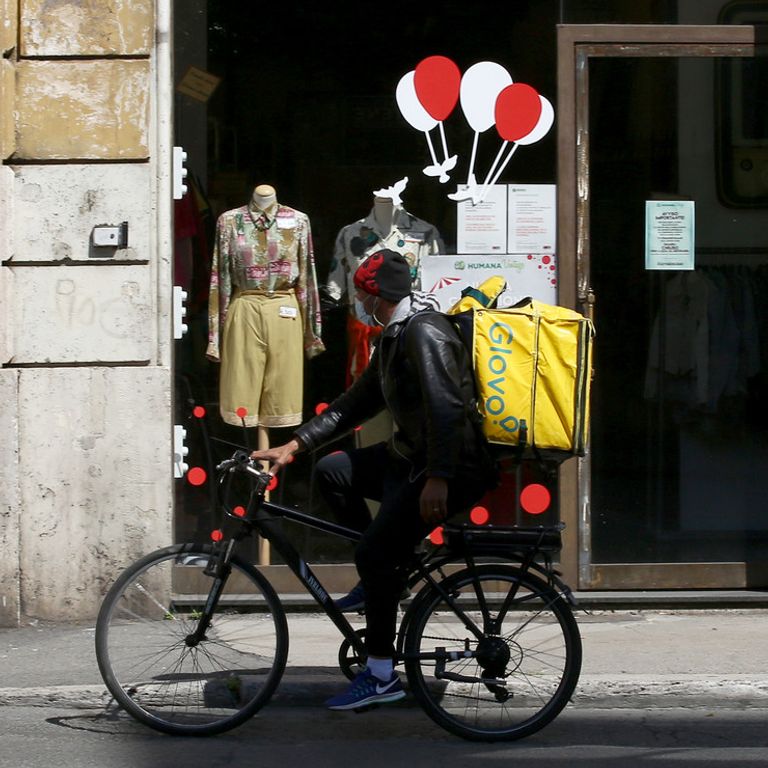 Un rider nel centro di Roma