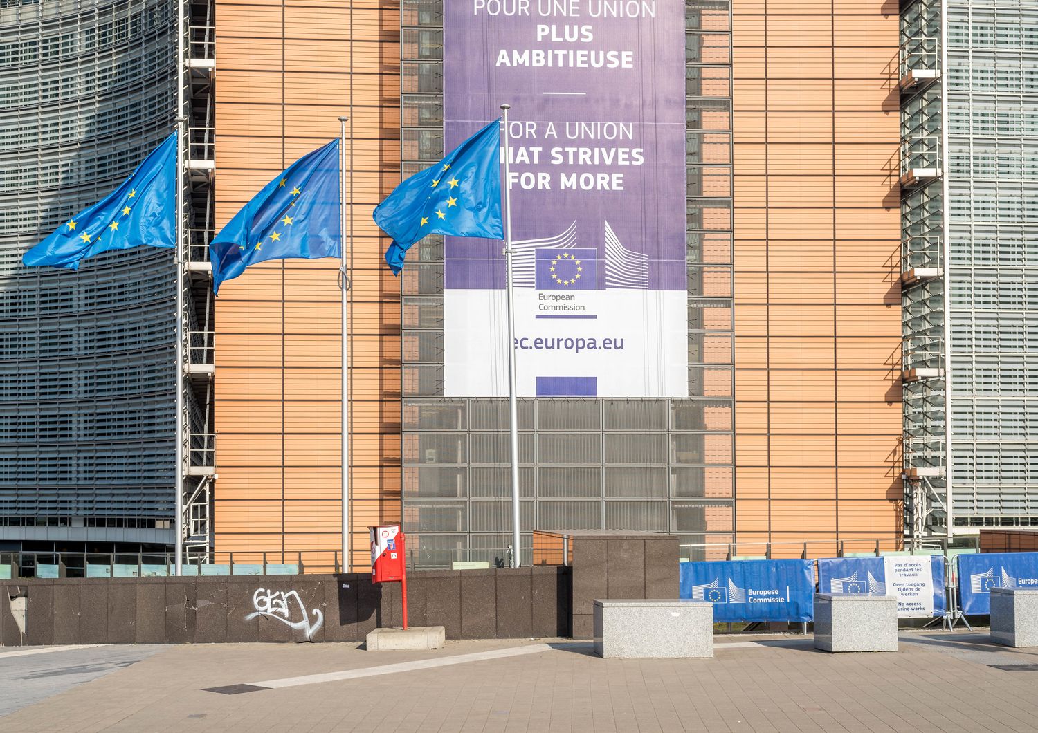 I palazzi dell'Ue nella Bruxelles deserta per il coronavirus