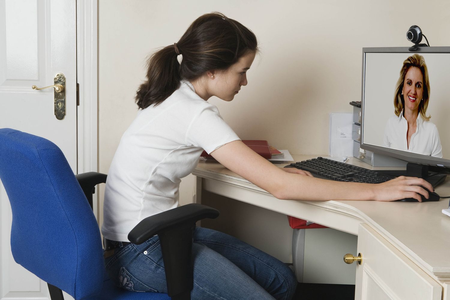 Una videochiamata tra madre e figlia