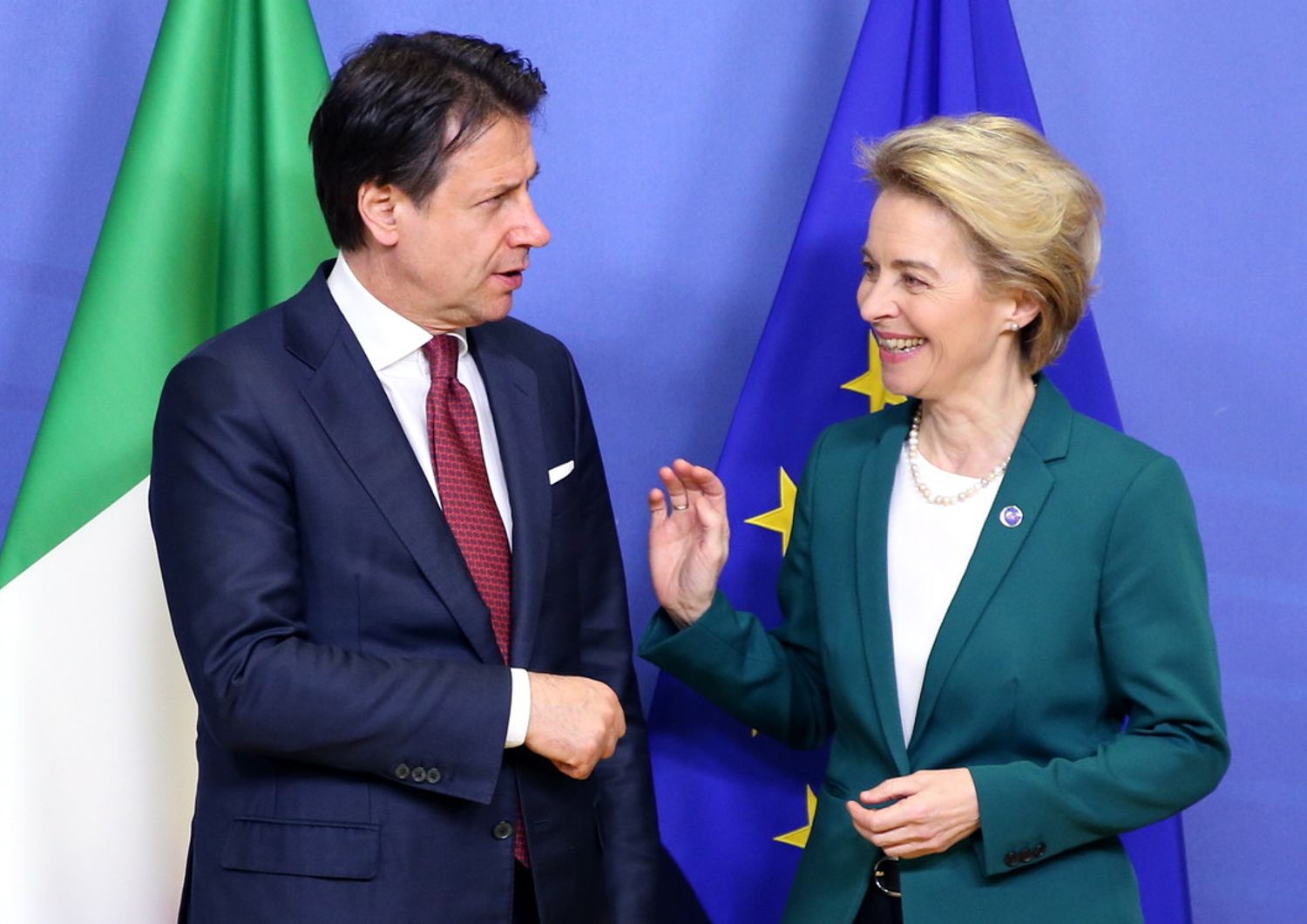 Giuseppe Conte e Ursula von der Leyen