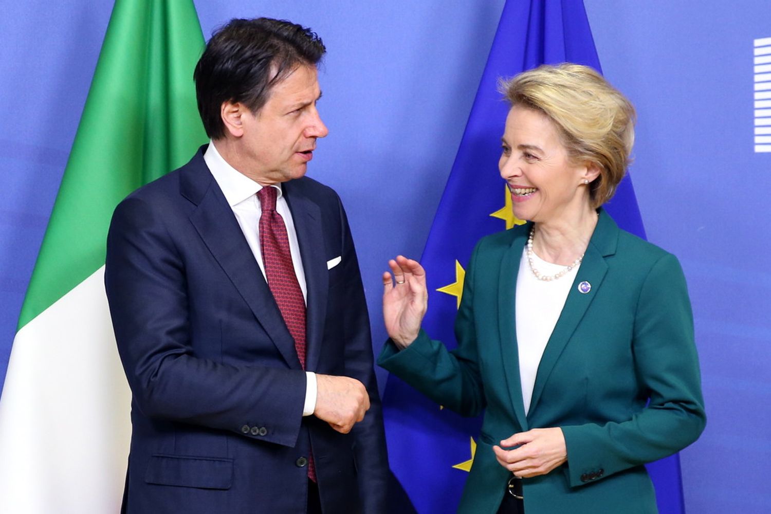 Giuseppe Conte e Ursula von der Leyen