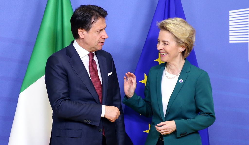 Giuseppe Conte e Ursula von der Leyen