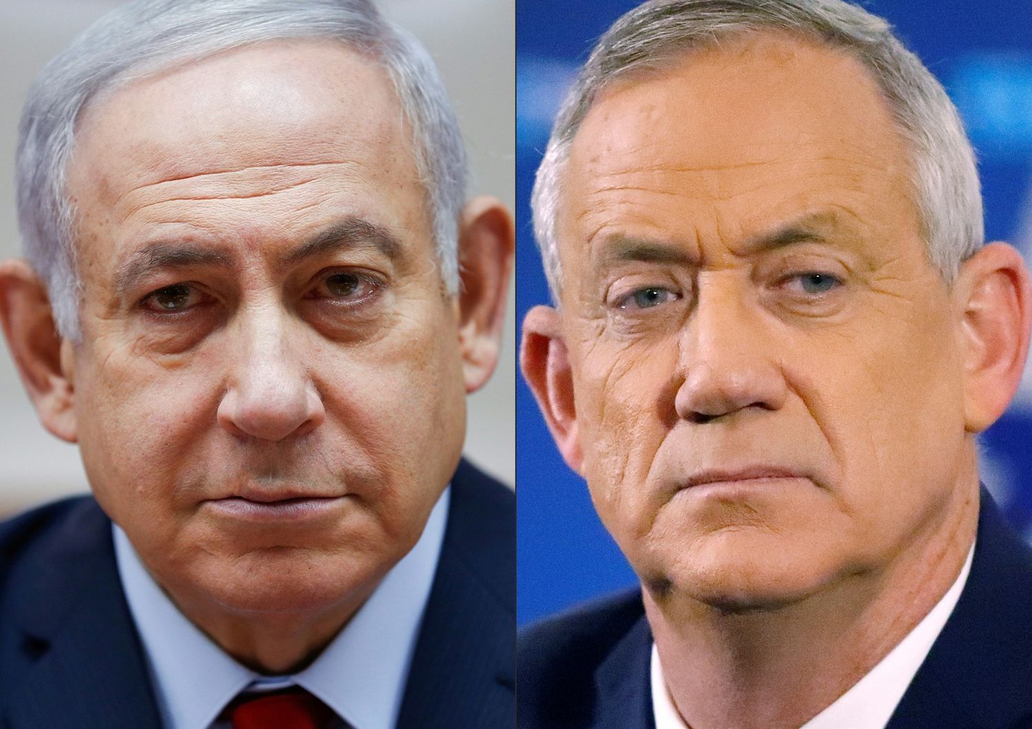 Benny Gantz e Benjamin Netanyahu&nbsp;