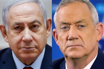 Benny Gantz e Benjamin Netanyahu&nbsp;