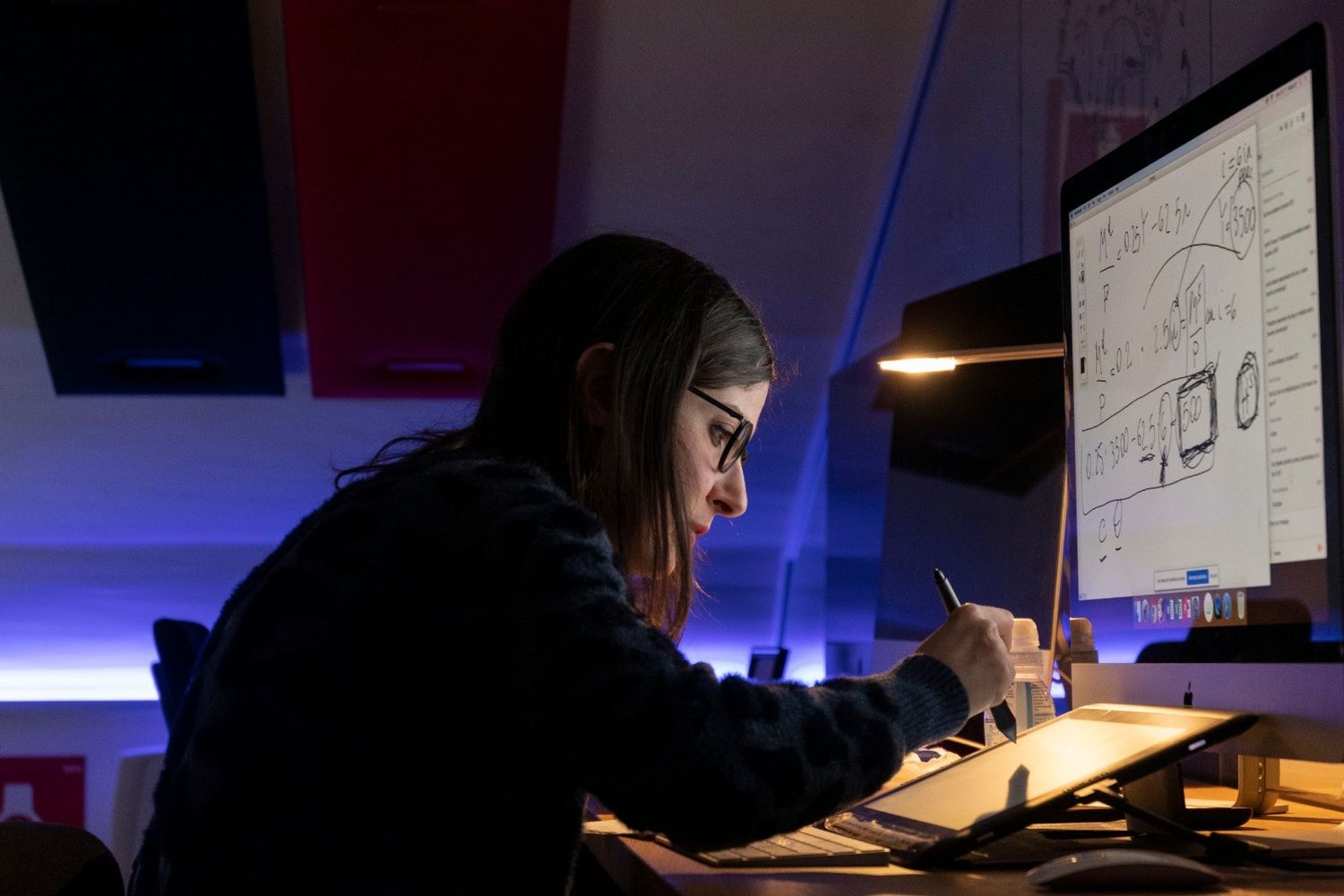 Una studentessa universitaria in e-learning