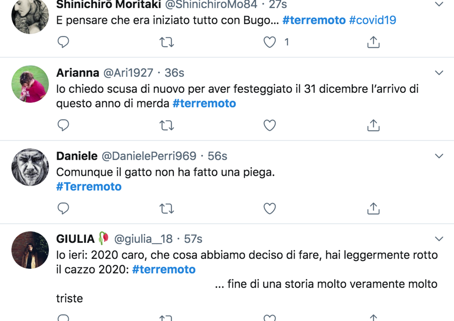 terremoto roma twitter