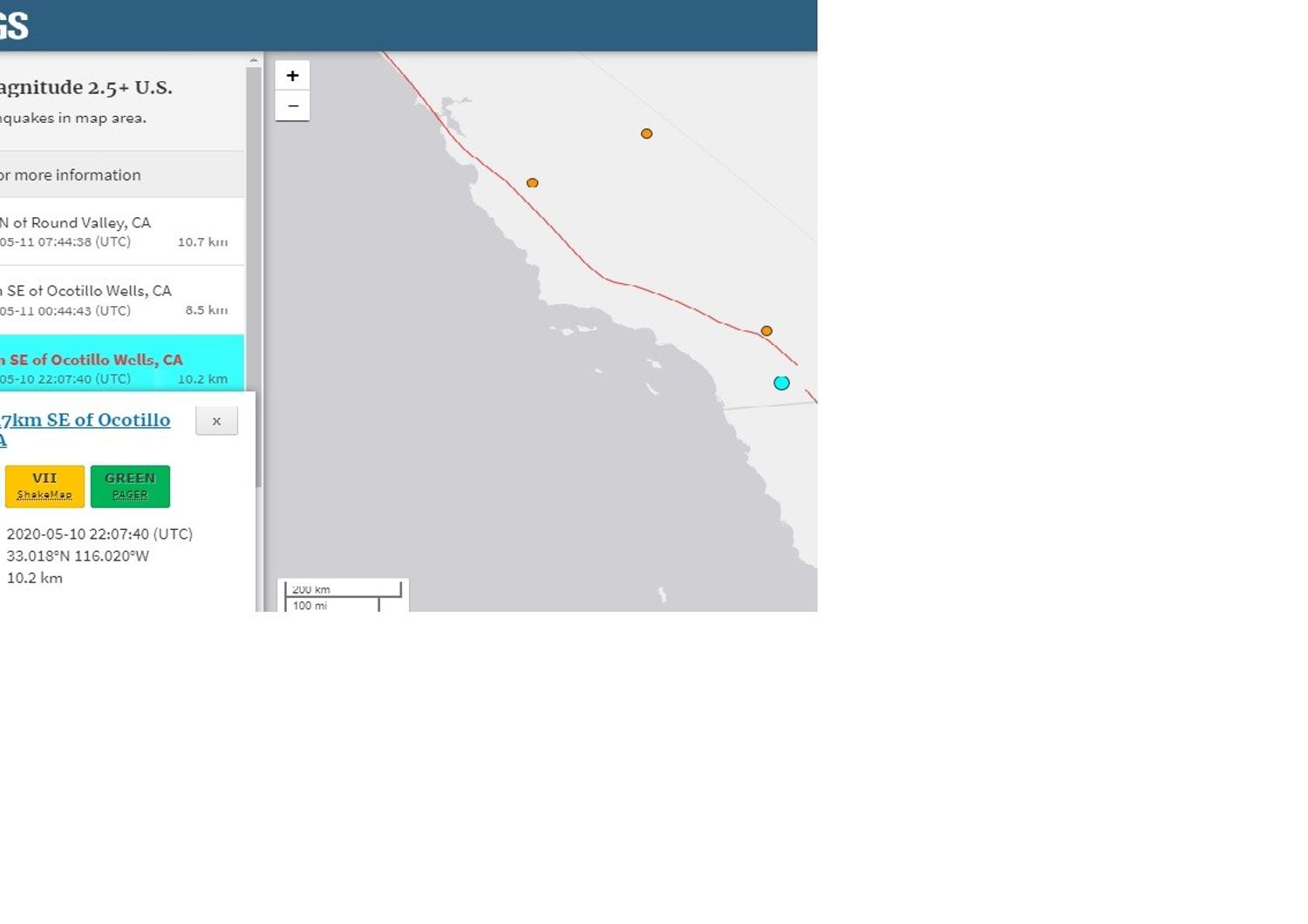 California terremoto San Diego