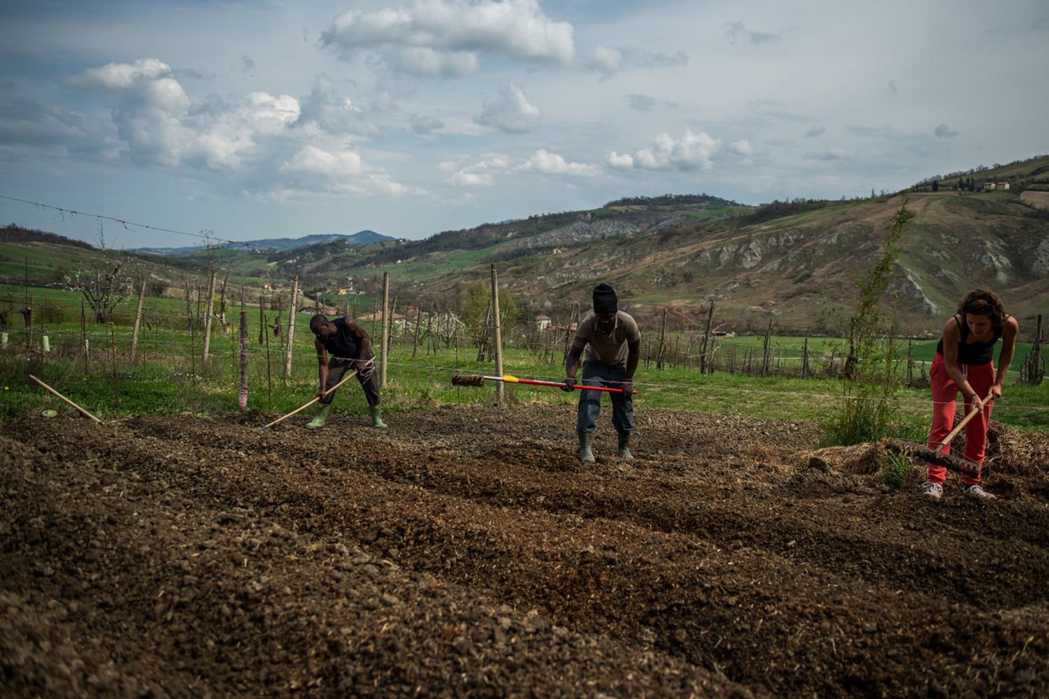 Rifugiati in un podere a Ciano di Zocca